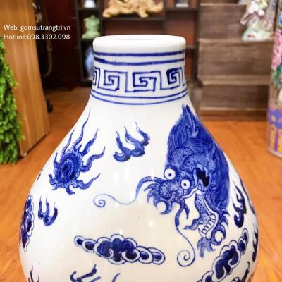 BÌNH HỒ LÔ VẼ TAY TAM LONG